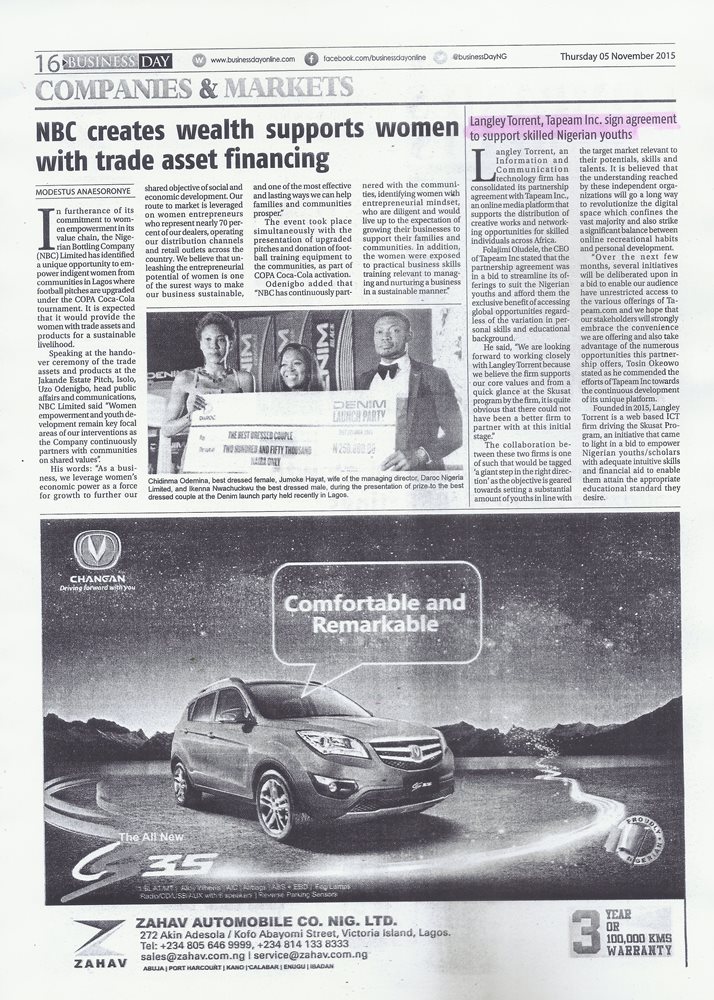 BUSINESSDAY - NOV. 5 - NEWS STORY